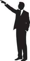 A business man direction with hand vector silhouette 12