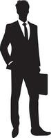 Business man vector silhouette illustration black color 7