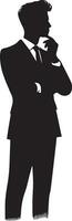 Business man vector silhouette illustration black color 10