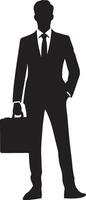 Business man vector silhouette illustration black color 4