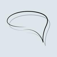 Black speech bubble in a flat design. vector