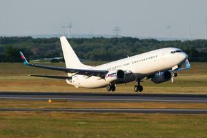 Go2Sky Boeing 737-800 OM-GTE passenger plane departure and take off at Vienna Airport photo