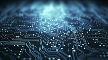 AI generated Circuit Board Background. Computer, Data, Technology, Artificial Intelligence. AI Generated photo