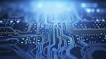 AI generated Circuit Board Background. Computer, Data, Technology, Artificial Intelligence. AI Generated photo