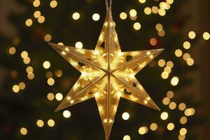 AI generated Christmas Star Decorations. AI Generated photo