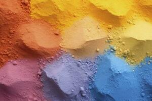 AI generated Close up of multi coloured sand background. AI Generated. photo