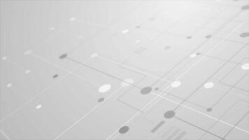 Abstract grey tech circuit board lines drawing motion design video