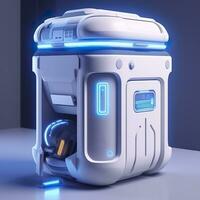 AI generated Removable Trash Can with Intelligent, Modular Design. A Futuristic Concept for Sustainable Waste Management. AI Generative photo