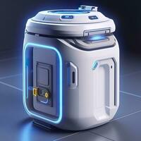 AI generated Removable Trash Can with Intelligent, Modular Design. A Futuristic Concept for Sustainable Waste Management. AI Generative photo