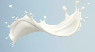 AI generated White milk splash isolated on background, liquid or Yogurt splash,  3d illustration. Generative AI photo