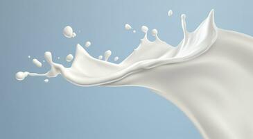 AI generated White milk splash isolated on background, liquid or Yogurt splash,  3d illustration. Generative AI photo