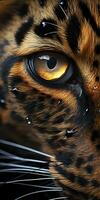 AI generated Leopard macro photography. AI Generated photo