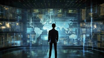 AI generated Guardian of the Digital World. Confronting Cyber Threats. photo