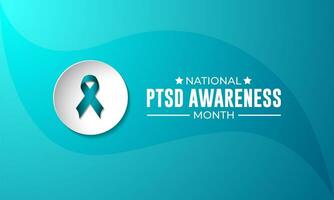 National Post Traumatic Stress Disorder PTSD Awareness Month Background Vector Illustration