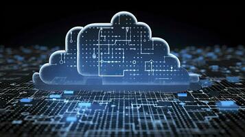 AI generated Abstract cloud computing technology concept. Generative AI. photo