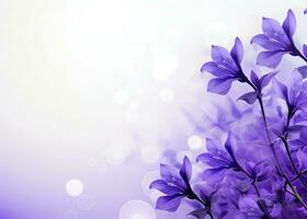 AI generated Abstract purple flowers spring background photo