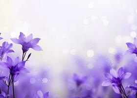 AI generated Abstract purple flowers spring background photo