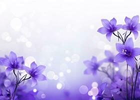 AI generated Abstract purple flowers spring background photo