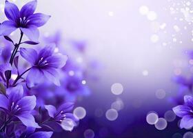 AI generated Abstract purple flowers spring background photo