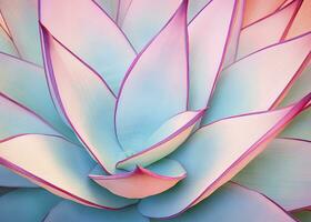 AI generated Agave leaves in trendy pastel colors for design backgrounds. AI Generated photo