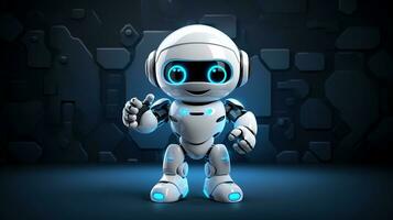 AI generated Cute robot joking funny ai generated character 3d image photo