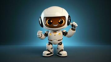 AI generated Cute robot joking funny ai generated character 3d image photo