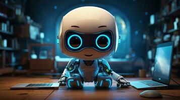 AI generated Cute robot joking funny ai generated character 3d image photo