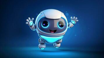 AI generated Cute robot joking funny ai generated character 3d image photo