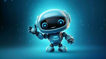 AI generated Cute robot joking funny ai generated character 3d image photo