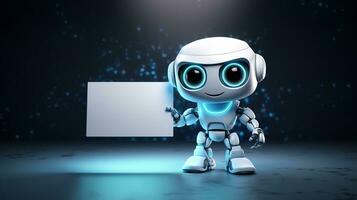 AI generated Cute robot joking funny ai generated character 3d image photo