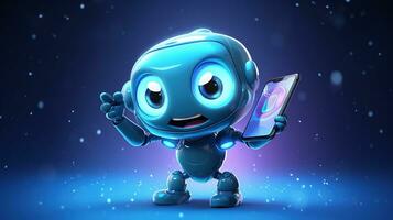 AI generated Cute robot joking funny ai generated character 3d image photo