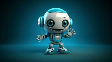 AI generated Cute robot joking funny ai generated character 3d image photo