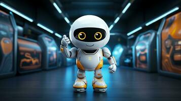 AI generated Cute robot joking funny ai generated character 3d image photo