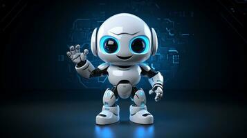 AI generated Cute robot joking funny ai generated character 3d image photo