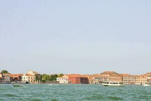 a view of the city from the water photo