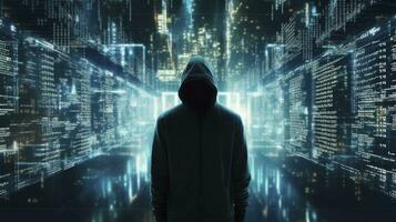 AI generated Unveiling the Anonymous Hacker. Digital Intrigue, Invisible Threats. AI Generated photo