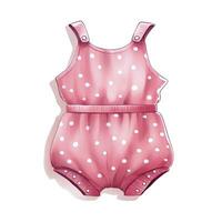 AI generated Pink baby girl romper in watercolors on a white background. AI Generated photo