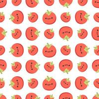 Cute happy tomatoes seamless pattern vector