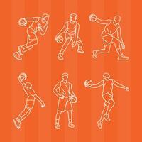 Basketball Player Pose Character Vector Illustration