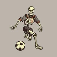 Skull Playing Football Soccer Vector