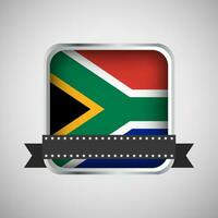 Vector Round Banner With South Africa Flag