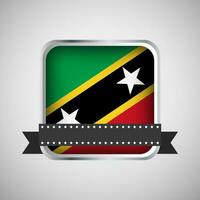 Vector Round Banner With Saint kitts and Nevis Flag