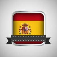 Vector Round Banner With Spain Flag