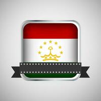 vector redondo bandera con Tayikistán bandera