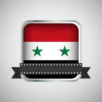 vector redondo bandera con Siria bandera