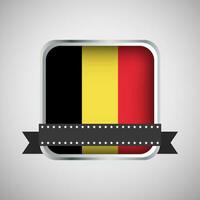 Vector Round Banner With Belgium Flag