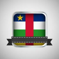 Vector Round Banner With Central African Republic Flag