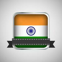 Vector Round Banner With India Flag