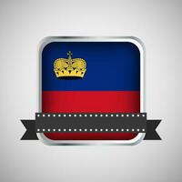 vector redondo bandera con Liechtenstein bandera