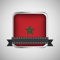 Vector Round Banner With Morocco Flag